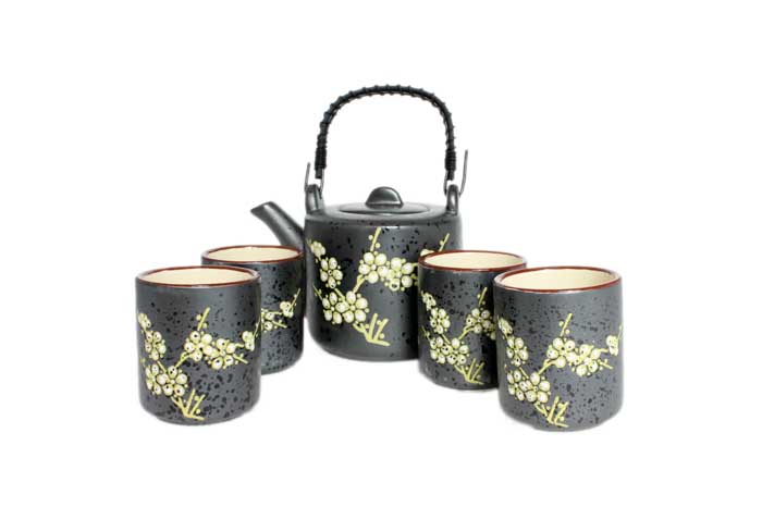 Ceramic Yellow Cherry Tea Set